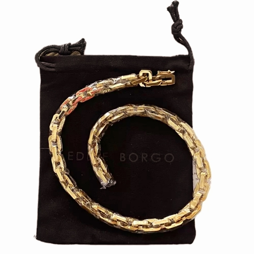 MSRP $675 Eddie Borgo Gold Supra Link Necklace & Earrings SET - Picture 4 of 8
